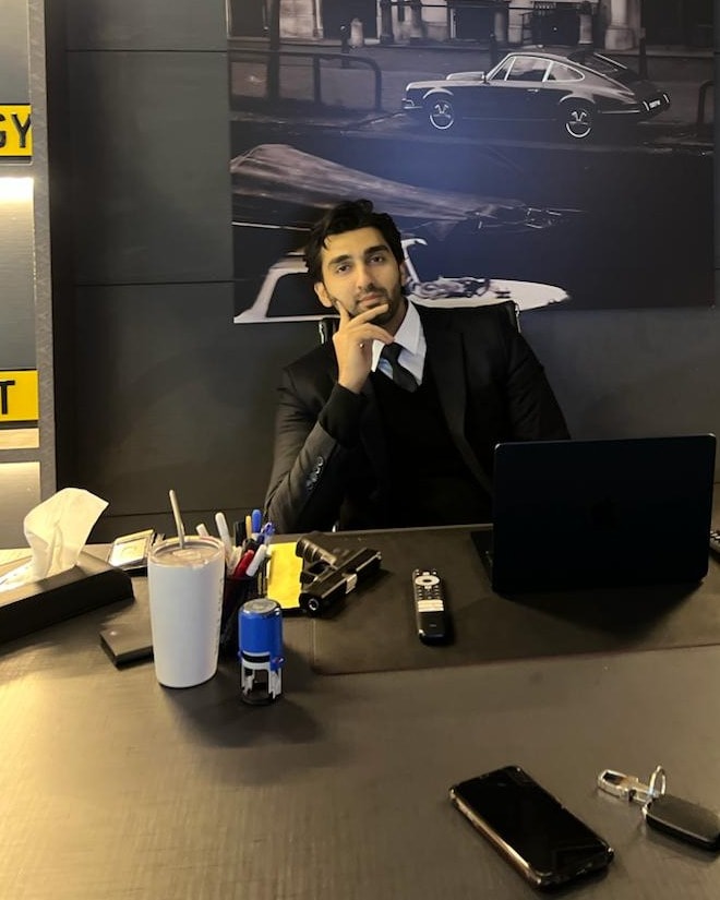 Raffay Malik, founder of ESTHTX, at his desk
