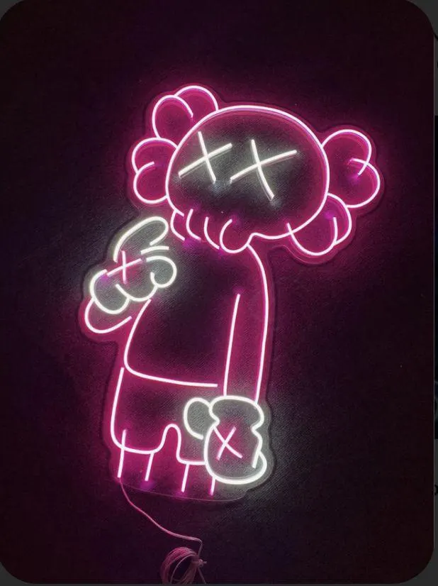 Handmade Kaws Neon Sign | Kaws Led Neon | Kaws Sign | Anime Neon Sign | Kaws Gift For Children |Room Decor |Kaws Wall Art |Decor | Kaws Gift
