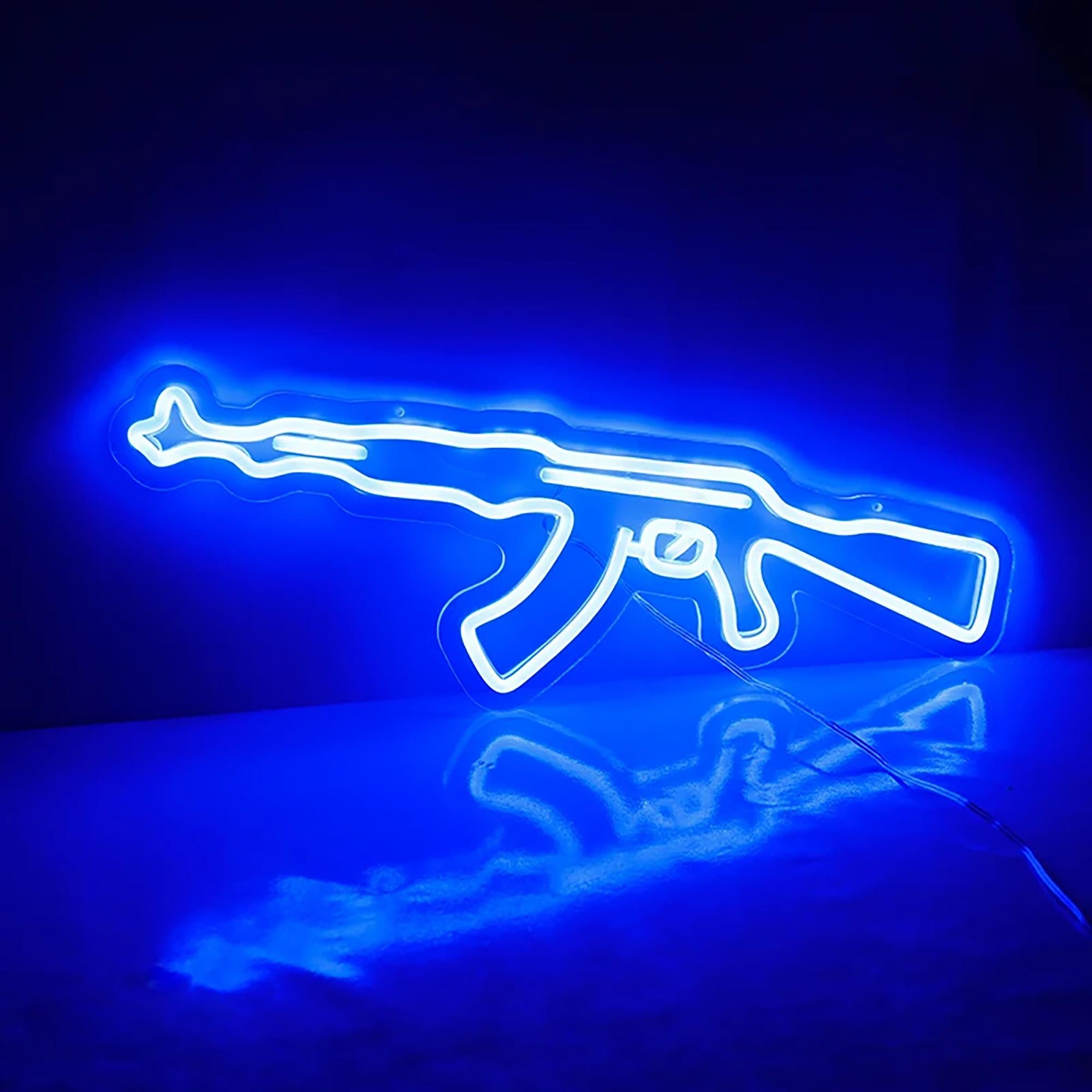 Ak5 Gun Neon Sign | Gangster Led Neon Sign | Gaming Decor |Room Decor | Custom Gun Neon Sign |Gift For Him | Custom Neon Sign |Ak5 Neon Sign