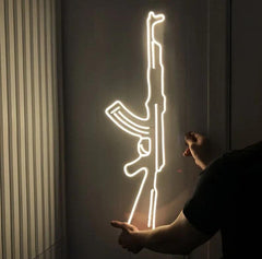 Ak5 Gun Neon Sign | Gangster Led Neon Sign | Gaming Decor |Room Decor | Custom Gun Neon Sign |Gift For Him | Custom Neon Sign |Ak5 Neon Sign