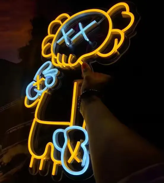 Handmade Kaws Neon Sign | Kaws Led Neon | Kaws Sign | Anime Neon Sign | Kaws Gift For Children |Room Decor |Kaws Wall Art |Decor | Kaws Gift