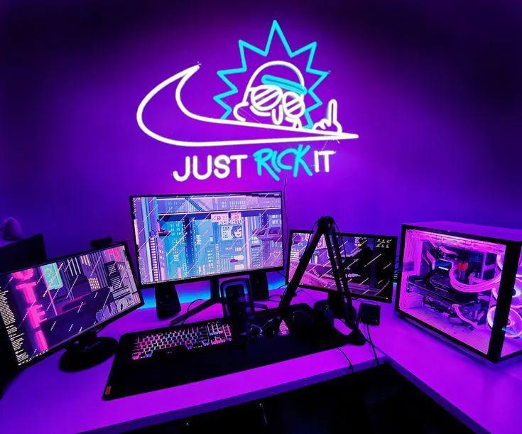 Handmade Rick x Sport Neon Sign | Just Rick Led Neon Sign | Gaming Decor | Room Decor | Custom Neon Sign | Gift For Him | Sport Neon Sign