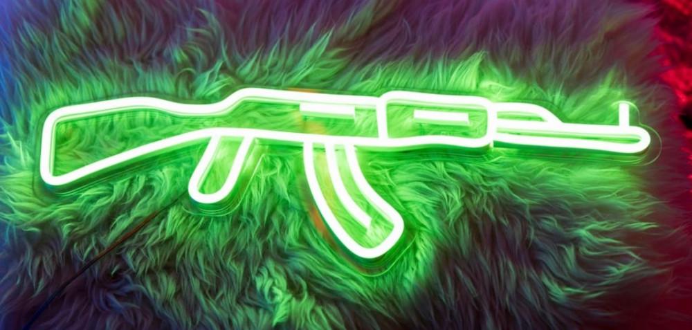 Ak5 Gun Neon Sign | Gangster Led Neon Sign | Gaming Decor |Room Decor | Custom Gun Neon Sign |Gift For Him | Custom Neon Sign |Ak5 Neon Sign