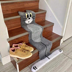 Cute Tom Cat Shaped Rug - Unique Cartoon Animal Carpet, Soft & Cozy Floor Mat for Kids' Rooms, Living Rooms, or Play Areas