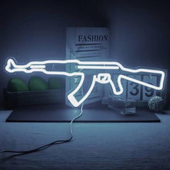 Ak5 Gun Neon Sign | Gangster Led Neon Sign | Gaming Decor |Room Decor | Custom Gun Neon Sign |Gift For Him | Custom Neon Sign |Ak5 Neon Sign