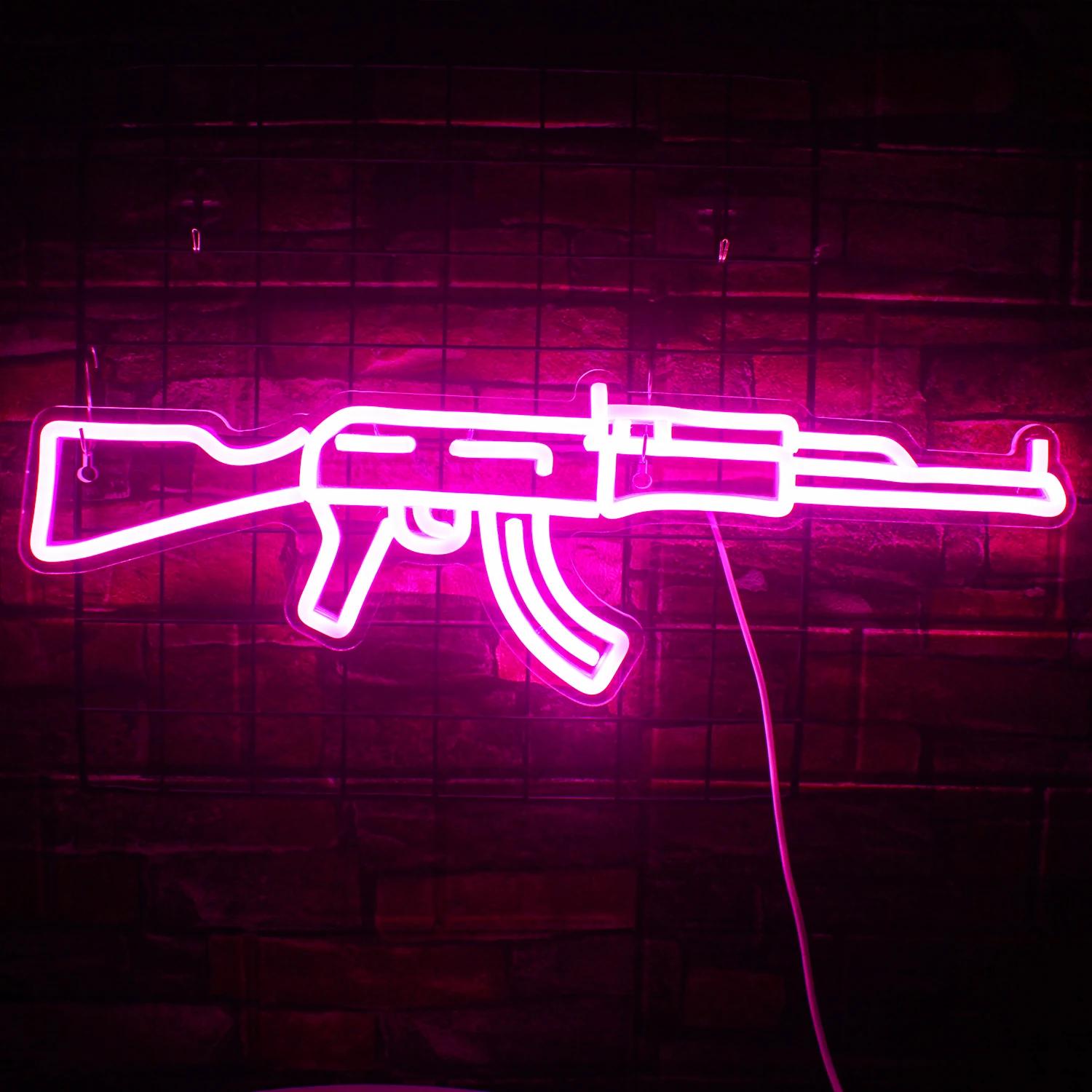 Ak5 Gun Neon Sign | Gangster Led Neon Sign | Gaming Decor |Room Decor | Custom Gun Neon Sign |Gift For Him | Custom Neon Sign |Ak5 Neon Sign