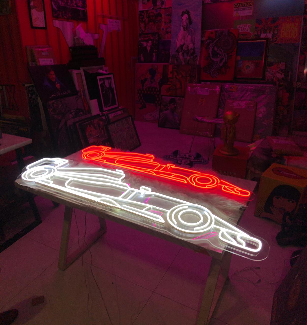 F1 Car Neon Sign - Racing Logo Neon Light for Bedroom, Bar, or Man Cave Decor