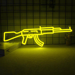 Ak5 Gun Neon Sign | Gangster Led Neon Sign | Gaming Decor |Room Decor | Custom Gun Neon Sign |Gift For Him | Custom Neon Sign |Ak5 Neon Sign