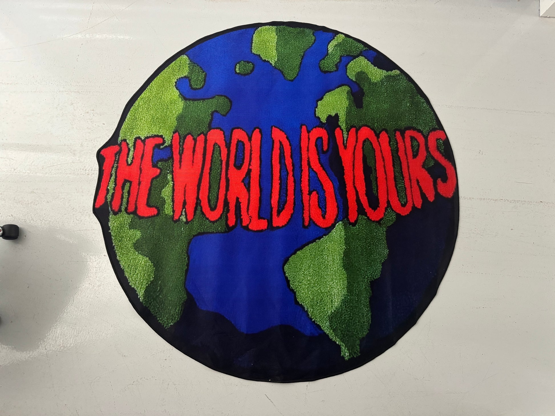 Handmade Custom Planet Earth Tufted Rug – 'The World is Yours' Carpet, Unique Globe-Inspired Décor