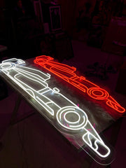 F1 Car Neon Sign - Racing Logo Neon Light for Bedroom, Bar, or Man Cave Decor