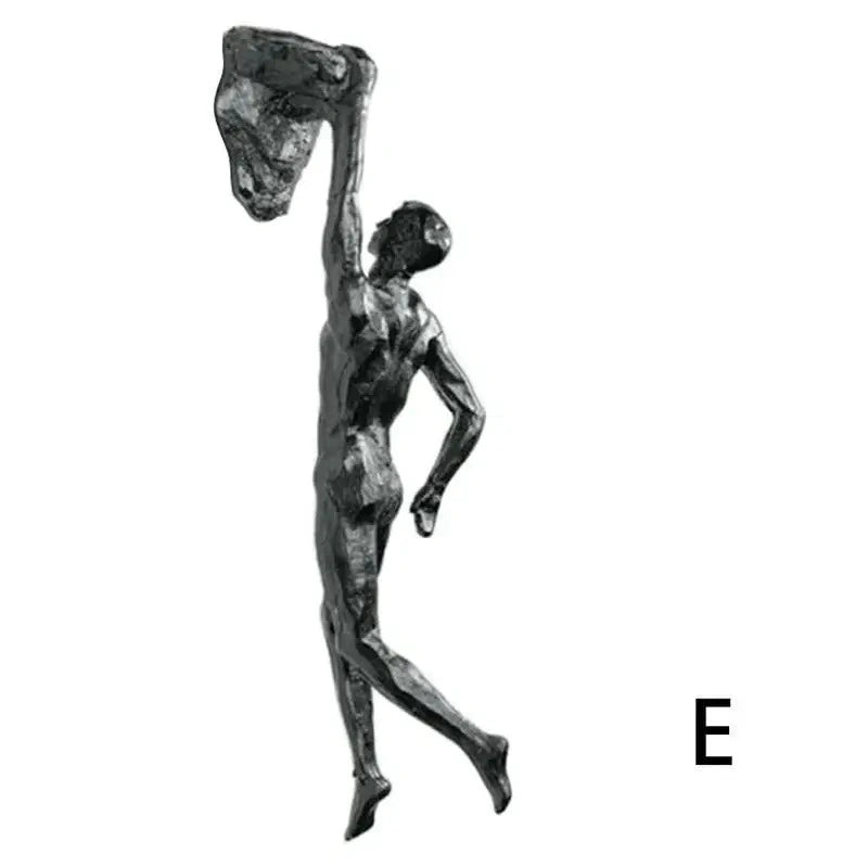 Athlete Rock Climbing Resin Background Wall Hanging Decoration Sculpture Statue Retro Figures Present Decorations New 2025