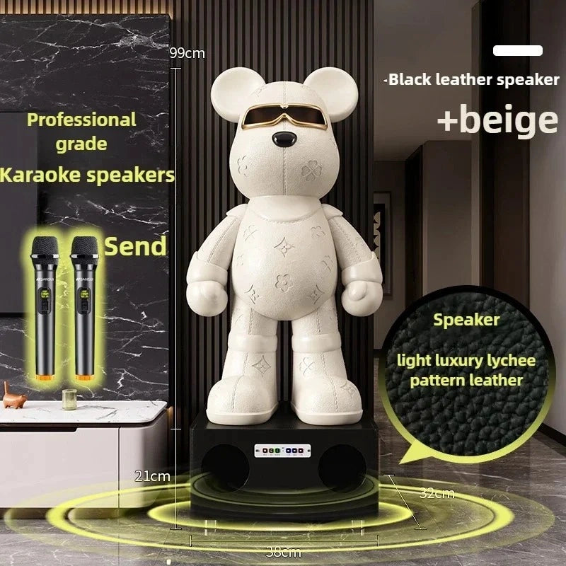 Violent Bear Smart Floor Ornament | Bluetooth Speaker, Piggy Bank & Interior Decor | KTV Style Large Resin Sculpture