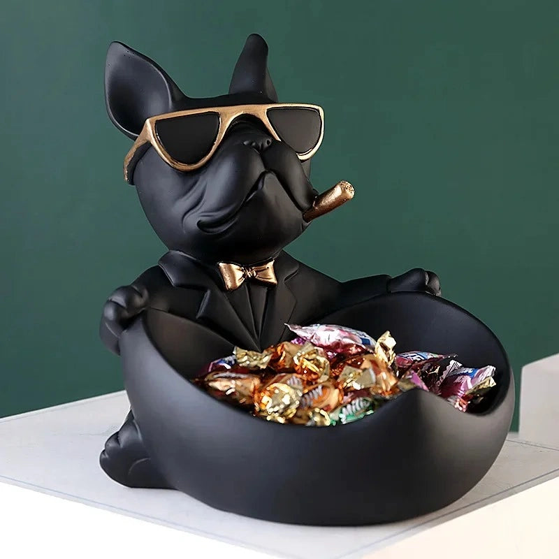 Resin Dog Figurine Storage Box – Modern Animal Decor & Organizer