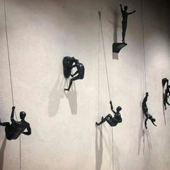 Athlete Rock Climbing Resin Background Wall Hanging Decoration Sculpture Statue Retro Figures Present Decorations New 2025