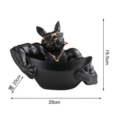 Resin Dog Figurine Storage Box – Modern Animal Decor & Organizer