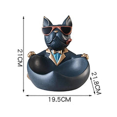 Resin Dog Figurine Storage Box – Modern Animal Decor & Organizer