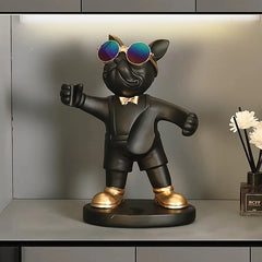 French Bulldog Wine Holder – Resin Dog Statue for Home & Bar Decor