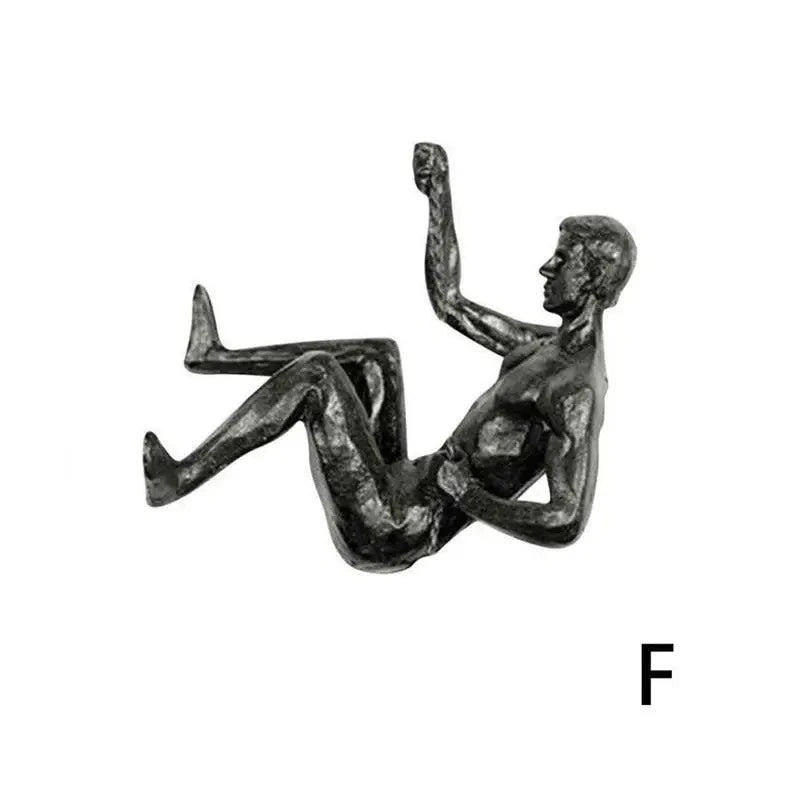Athlete Rock Climbing Resin Background Wall Hanging Decoration Sculpture Statue Retro Figures Present Decorations New 2025