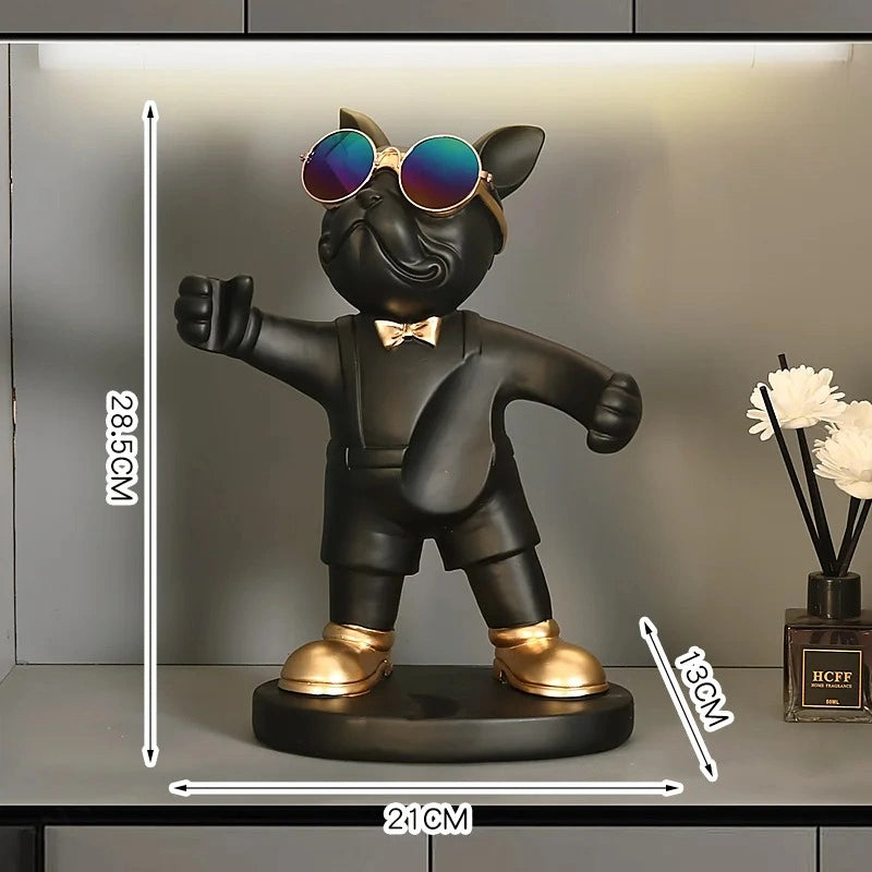 French Bulldog Wine Holder – Resin Dog Statue for Home & Bar Decor