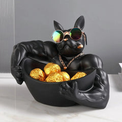 Resin Dog Figurine Storage Box – Modern Animal Decor & Organizer