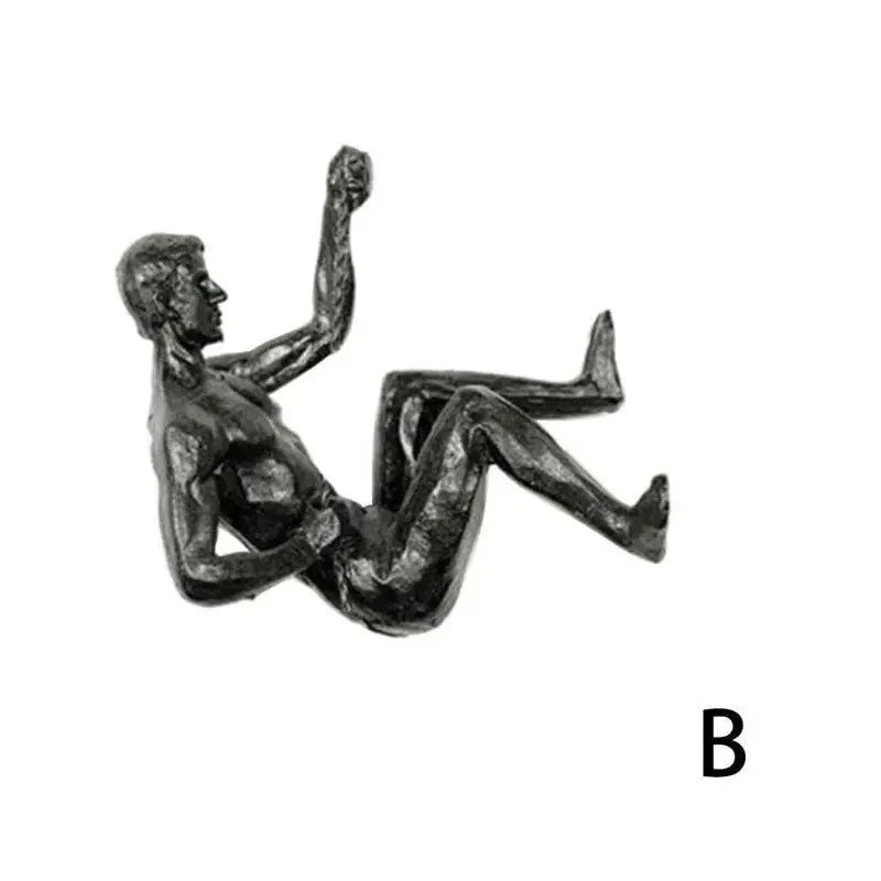 Athlete Rock Climbing Resin Background Wall Hanging Decoration Sculpture Statue Retro Figures Present Decorations New 2025