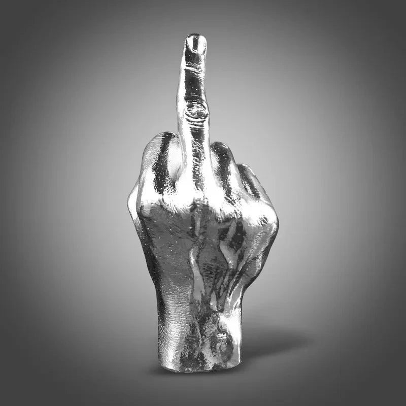 Bold Resin Middle Finger Statue | Gesture Figurine Desktop Decor | Modern Art Sculpture