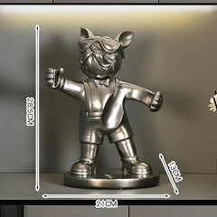 French Bulldog Wine Holder – Resin Dog Statue for Home & Bar Decor